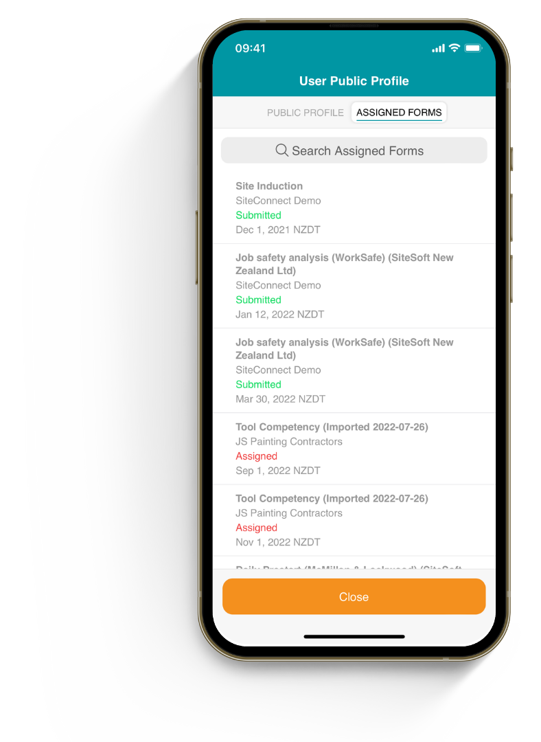 SiteConnect online form builder form register
