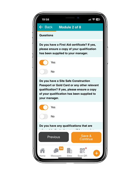 SiteConnect Company Induction multiple Choice