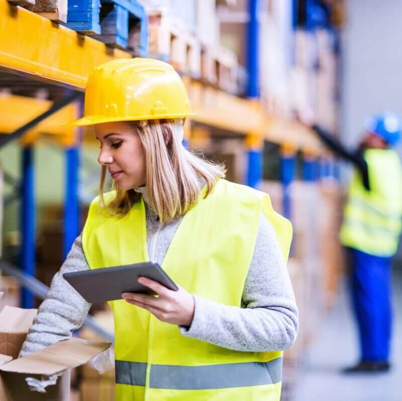 person checking health and safety