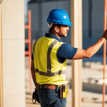 A New Zealand construction worker in PPE carrying out a site safety check, demonstrating how to build a strong safety culture in a small NZ construction business through daily hazard awareness and proactive safety practices.