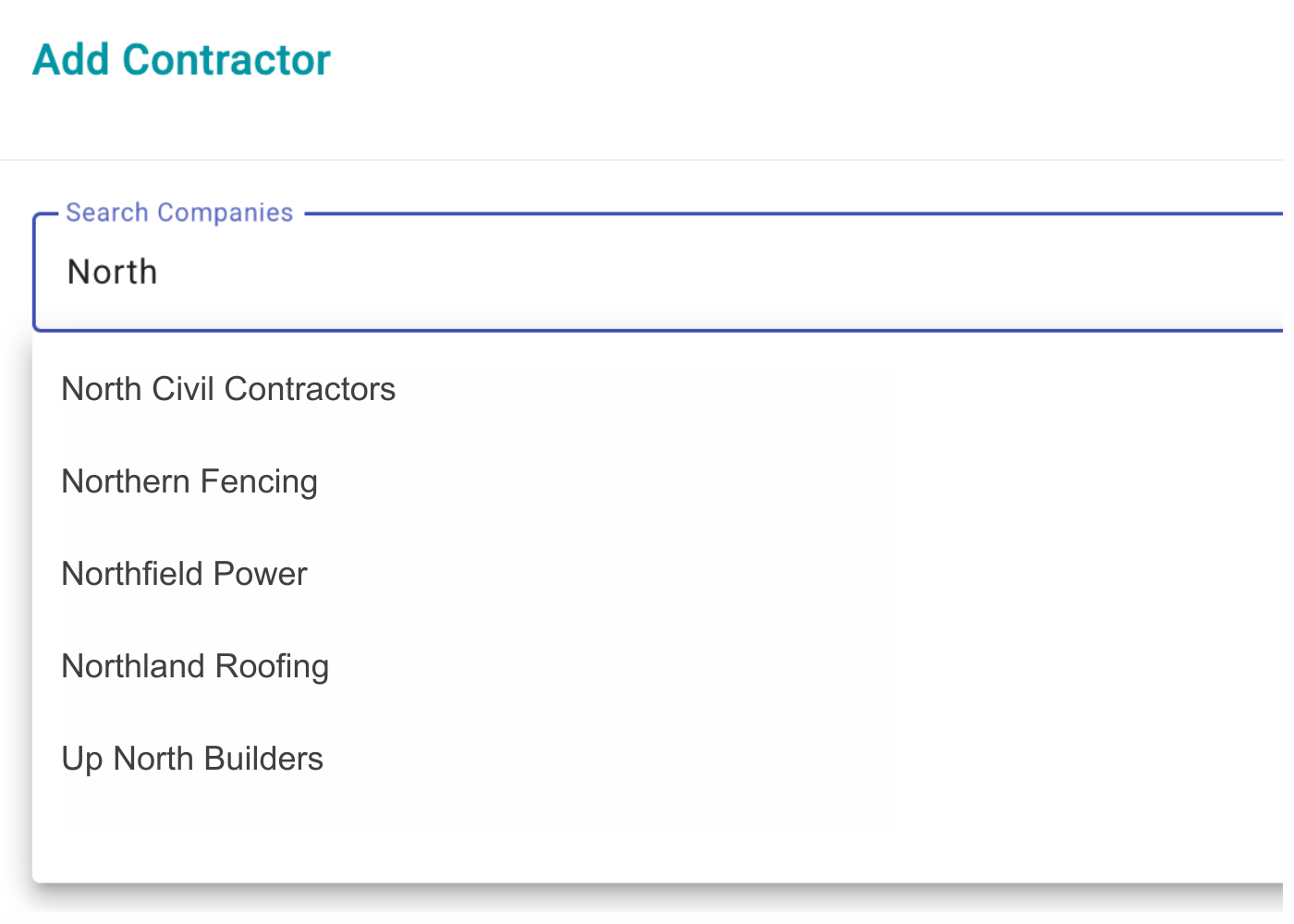 Search and add contractors in the SiteConnect network in seconds