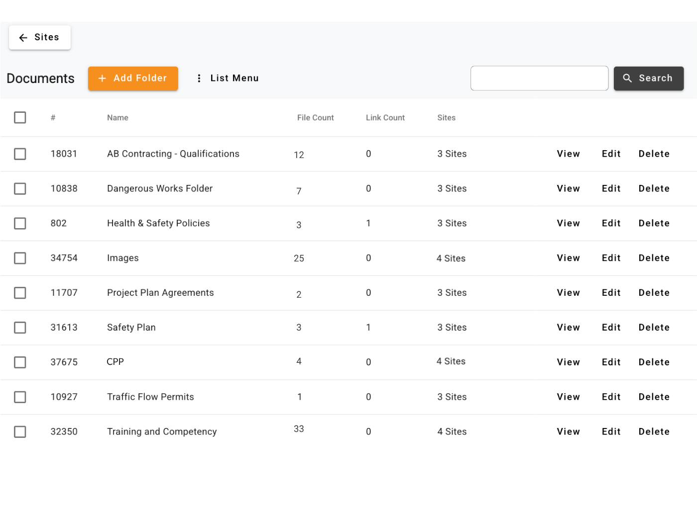 Centralised contractor document storage in SiteConnect
